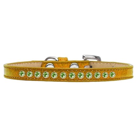 MIRAGE PET PRODUCTS Lime Green Crystal Puppy Ice Cream CollarGold Size 8 612-08 GD-8